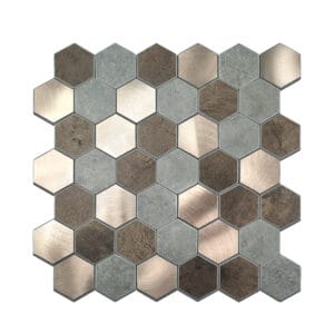 Hexagon Metal Aluminum Adhesive Mosaic Wall Sticker