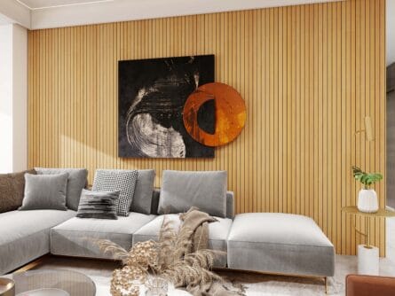 Grille Wall Sticker With Ash Wood Style