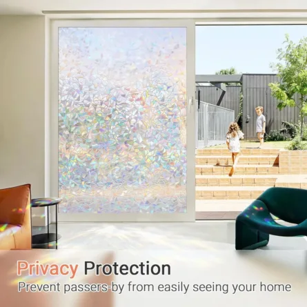 Stained Static Cling Window Film With Broken Glass Design