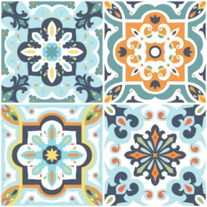 PVC Flooring Peel And Tile Sticker Vibrant Moroccan-inspired Style