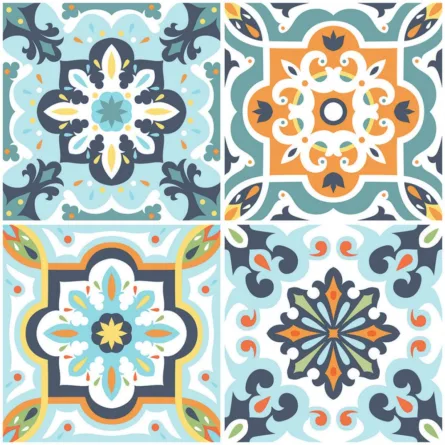 PVC Flooring Peel And Tile Sticker Vibrant Moroccan-inspired Style