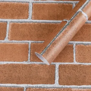 PVC Self Adhesive Wallpaper With Brick Design