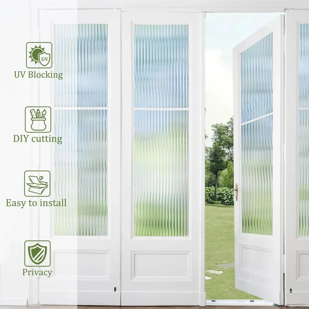 卖点 10 PVC Self Adhesive Privacy Window Film With Strips Design 1