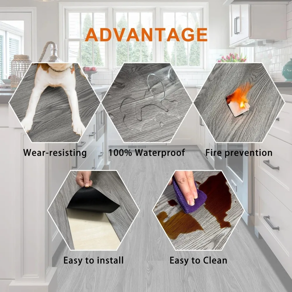 卖点 5 LVT Self Adhesive Flooring With Natural Oak Design 1