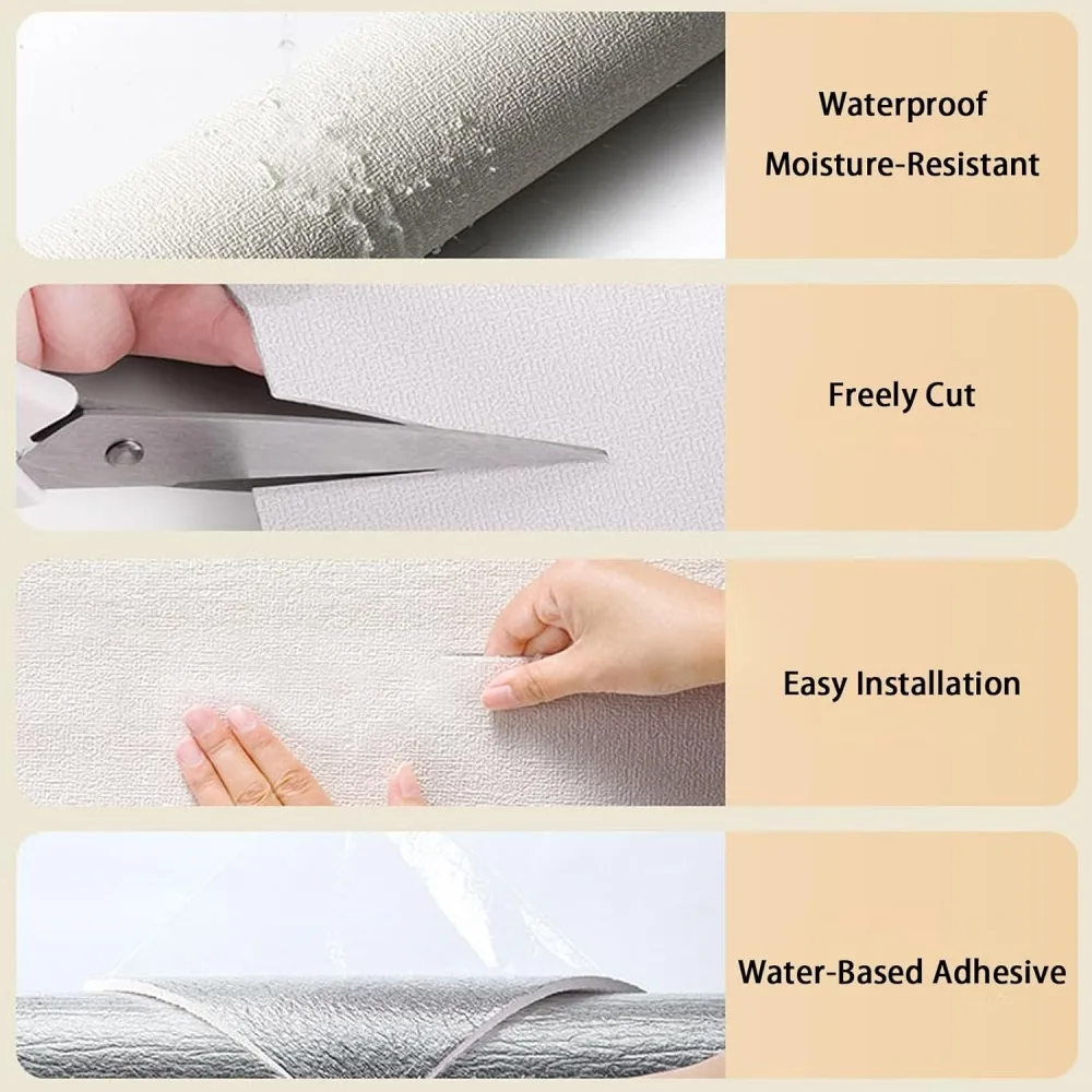 卖点 Linen Foam Wall Sticker With Solid Color 1